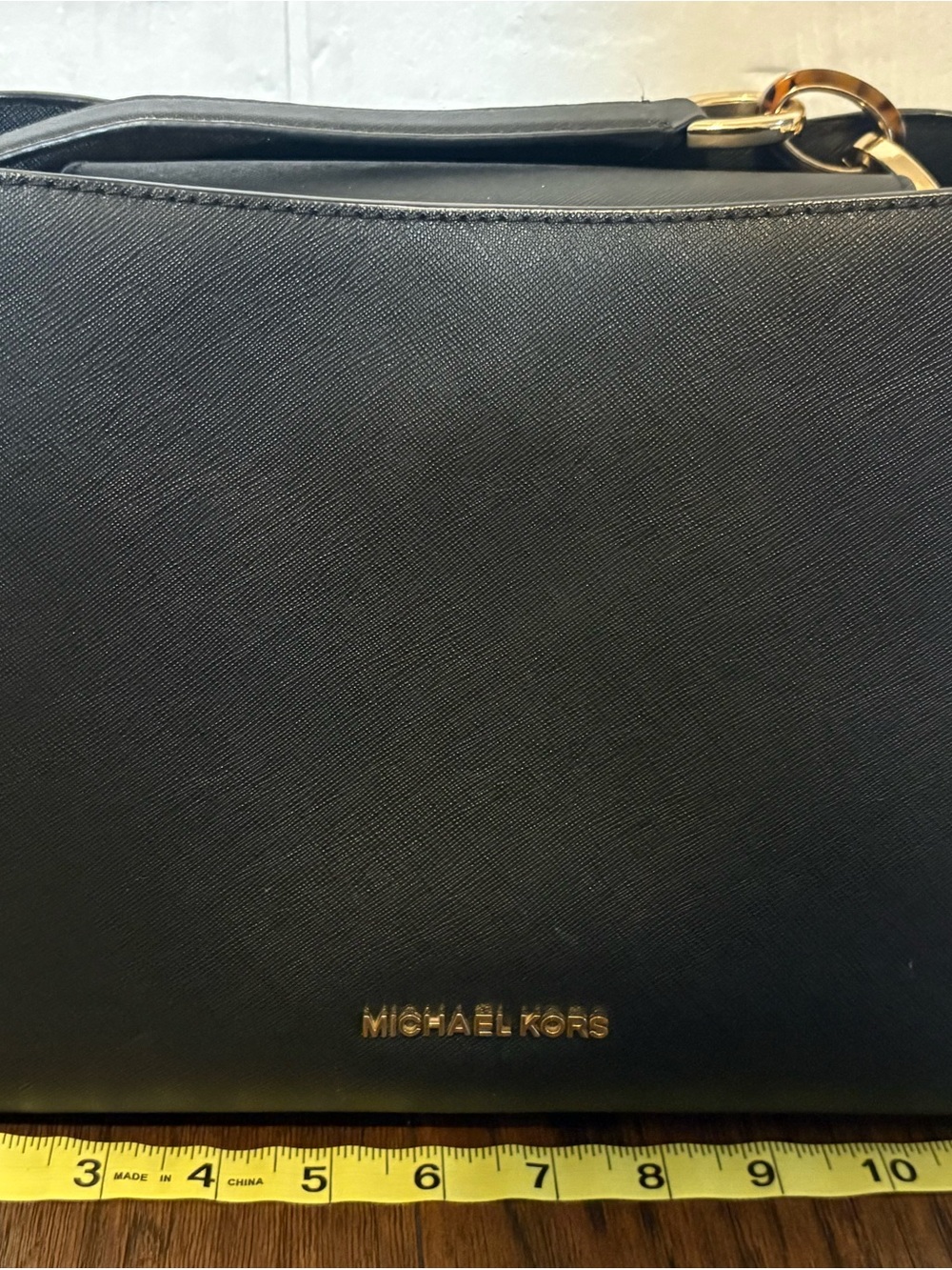 Michael Kors Black Leather with Gold Accents